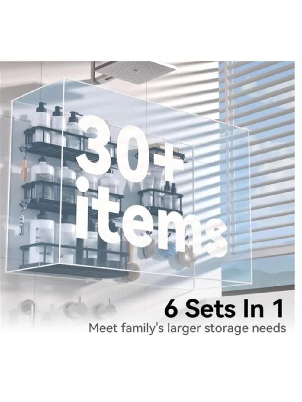 Shower Caddy Wall Mount Stainless Steel Bathroom Organizer Adhesive Shelves Set